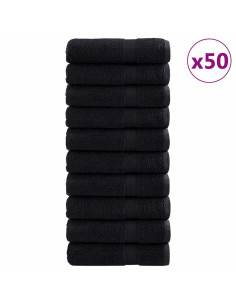Asciugamano per Ospiti SOLUND 50 pcs Nero 50 x 100 cm 550 gsm 2