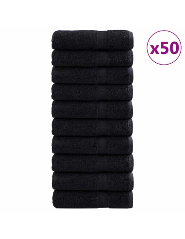 Asciugamano per Ospiti SOLUND 50 pcs Nero 50 x 100 cm 550 gsm