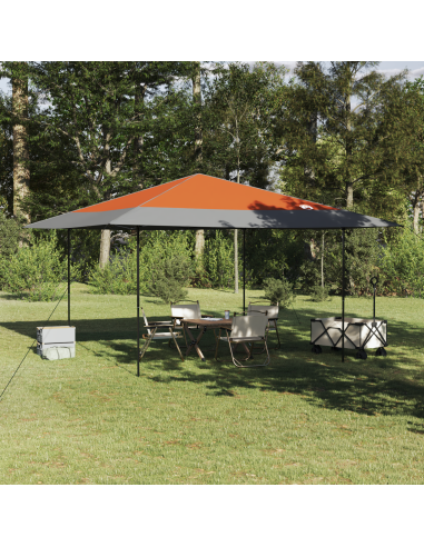 Tenda Gazebo Arancione 395 x 395 x 251 cm Tessuto