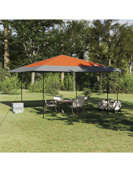 Tenda Gazebo Arancione 395 x 395 x 251 cm Tessuto