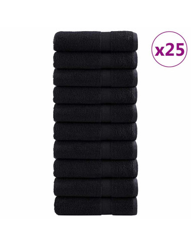 Asciugamano per Ospiti SOLUND 25 pcs Nero 70 x 140 cm 550 gsm