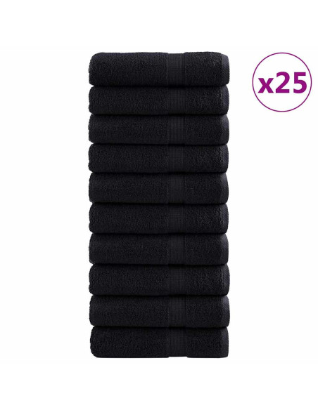 Asciugamano per Ospiti SOLUND 25 pcs Nero 70 x 140 cm 550 gsm