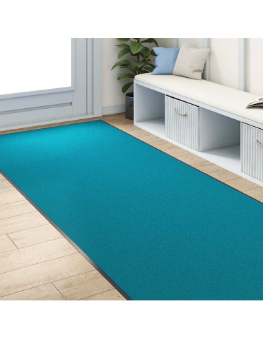 Tappetino Altro Ciano e Nero 120 x 250 cm Poliammide e PVC