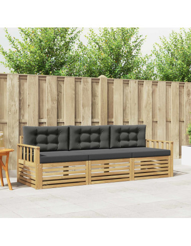 Set di divani da esterno 3 pcs Bianco e Antracite Poliestere