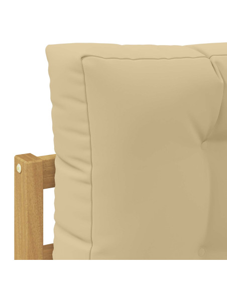 Set di divani da esterno 3 pcs Bianco e Beige Poliestere