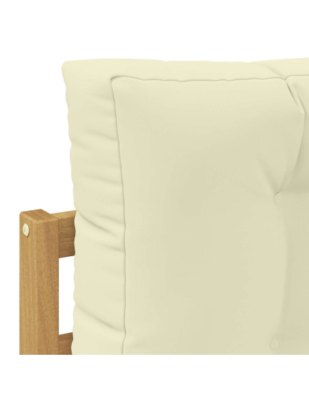 Set di divani da esterno 3 pcs Bianco e Crema Poliestere