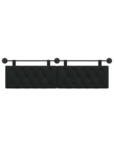 Testata appesa Montaggio a parete Nero 170 x 55 x 7 cm Tessuto