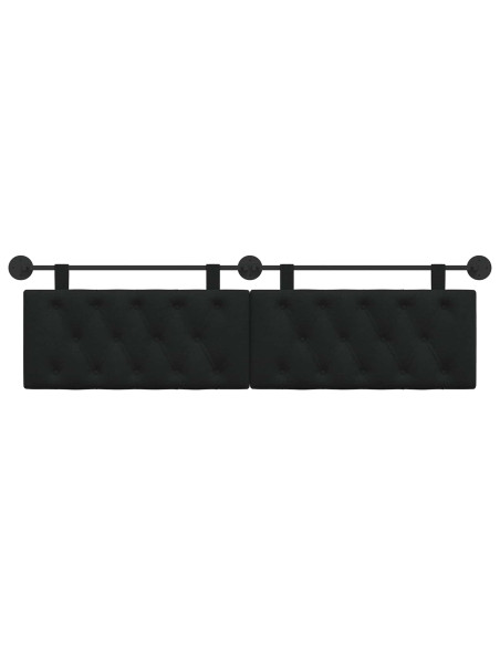 Testata appesa Montaggio a parete Nero 170 x 55 x 7 cm Tessuto