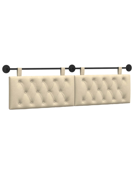Testata appesa Montaggio a parete Crema 170 x 55 x 7 cm Tessuto