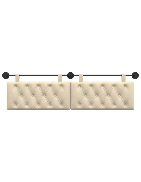 Testata appesa Montaggio a parete Crema 170 x 55 x 7 cm Tessuto