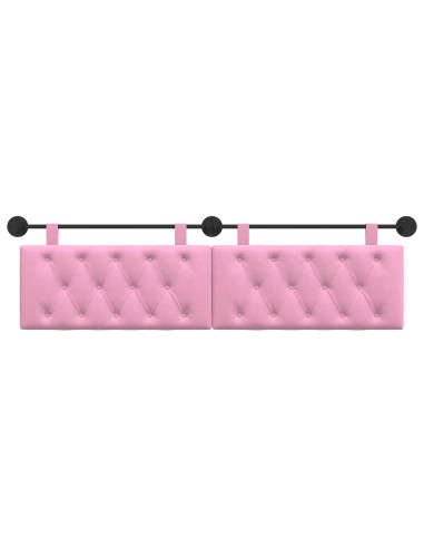 Testata appesa Montaggio a parete Rosa 170 x 55 x 7 cm Tessuto