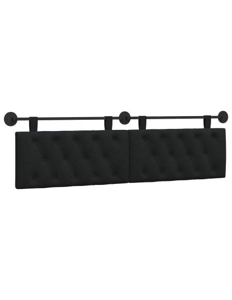 Testata appesa Montaggio a parete Nero 190 x 55 x 7 cm Tessuto