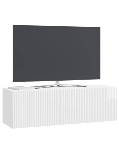 Mobile Porta TV da Muro Bianco Lucido 98 x 31 x 30 cm 2