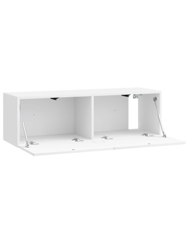 Mobile Porta TV da Muro Bianco Lucido 98 x 31 x 30 cm