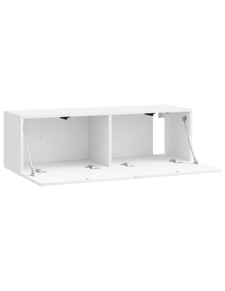 Mobile Porta TV da Muro Bianco Lucido 98 x 31 x 30 cm