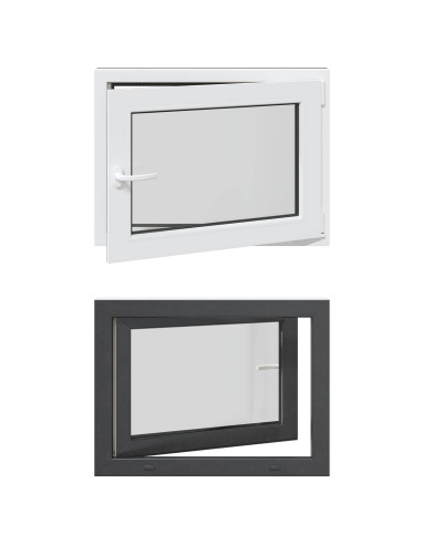 Finestra per Soffitta RISOR Antracite 80 x 50 cm PVC e Vetro