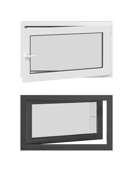 Finestra per Soffitta RISOR Antracite 100 x 50 cm PVC e Vetro