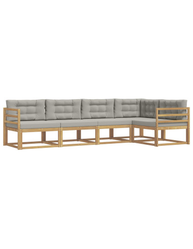 Set di divani da esterno 4 pcs Bianco e Grigio Chiaro