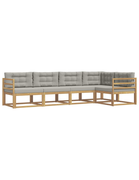 Set di divani da esterno 4 pcs Bianco e Grigio Chiaro