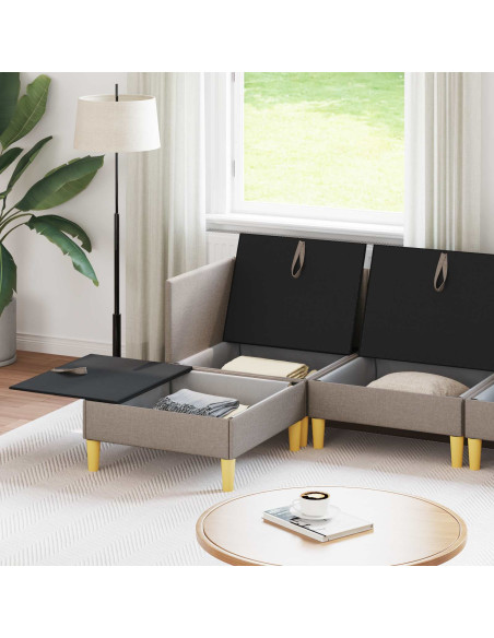 Set di mobili per il soggiorno 6 pcs Tortora Tessuto