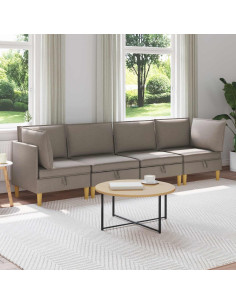 Set di mobili per il soggiorno 4 pcs Tortora Tessuto