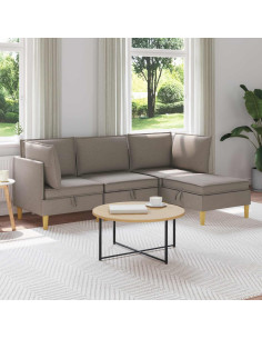 Set di mobili per il soggiorno 4 pcs Tortora Tessuto