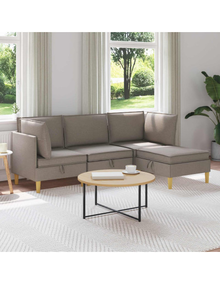 Set di mobili per il soggiorno 4 pcs Tortora Tessuto
