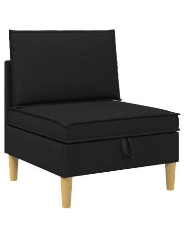 Set di mobili per il soggiorno con cuscino 4 pcs Nero Tessuto