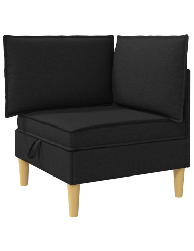 Set di mobili per il soggiorno con cuscino 5 pcs Nero Tessuto