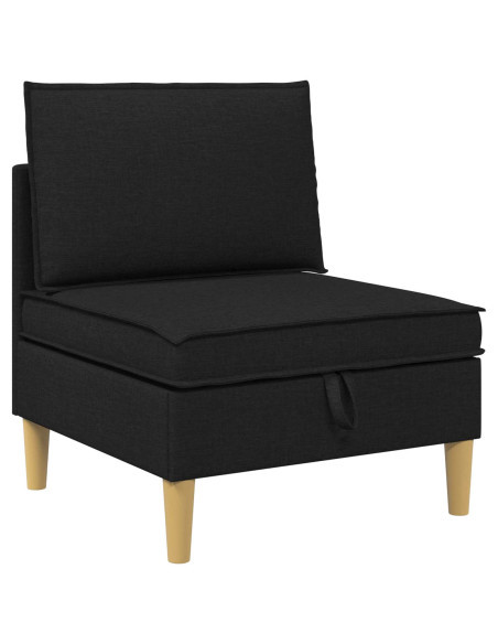 Set di mobili per il soggiorno con cuscino 5 pcs Nero Tessuto