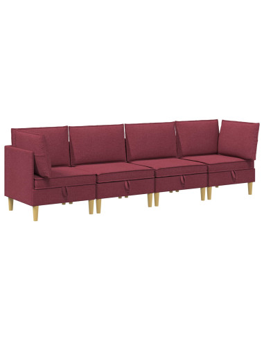 Set di mobili per il soggiorno 4 pcs Rosso Vino Tessuto