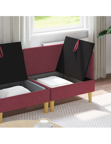 Set di mobili per il soggiorno 4 pcs Rosso Vino Tessuto