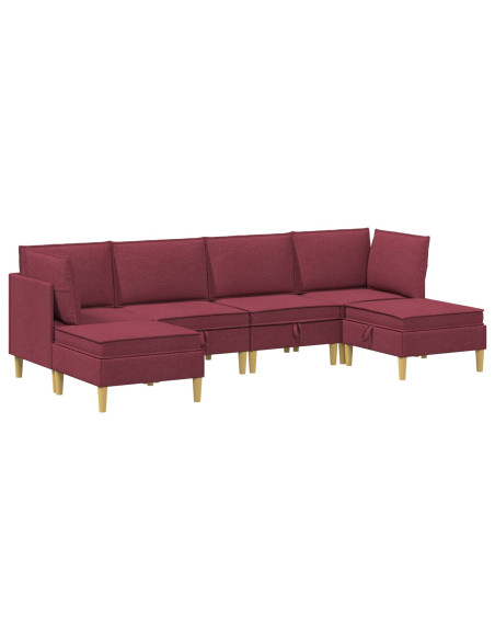 Set di mobili per il soggiorno 6 pcs Rosso Vino Tessuto