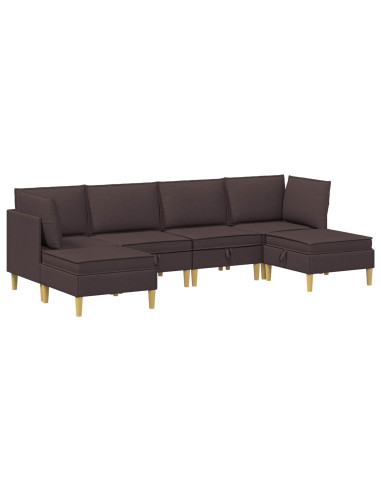 Set di mobili per il soggiorno 6 pcs Marrone Scuro Tessuto