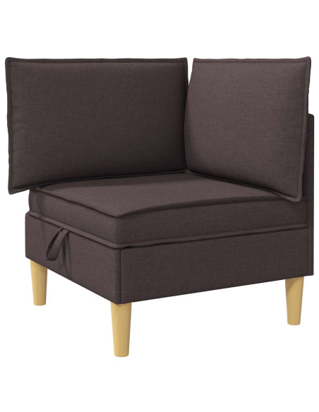 Set di mobili per il soggiorno 6 pcs Marrone Scuro Tessuto