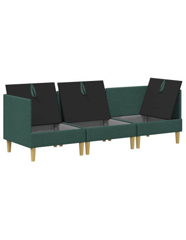 Set di mobili per il soggiorno 3 pcs Verde Scuro Tessuto