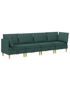 Set di mobili per il soggiorno 4 pcs Verde Scuro Tessuto 2
