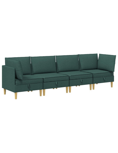 Set di mobili per il soggiorno 4 pcs Verde Scuro Tessuto