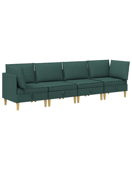 Set di mobili per il soggiorno 4 pcs Verde Scuro Tessuto
