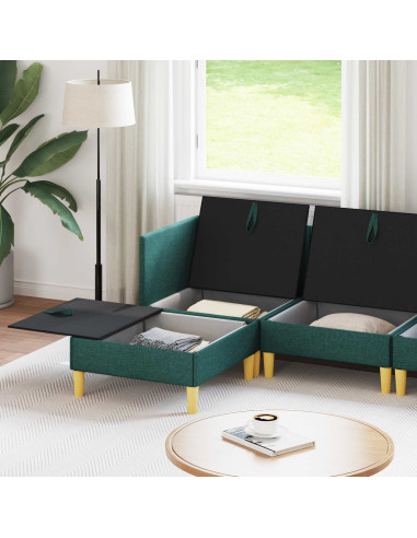 Set di mobili per il soggiorno 5 pcs Verde Scuro Tessuto