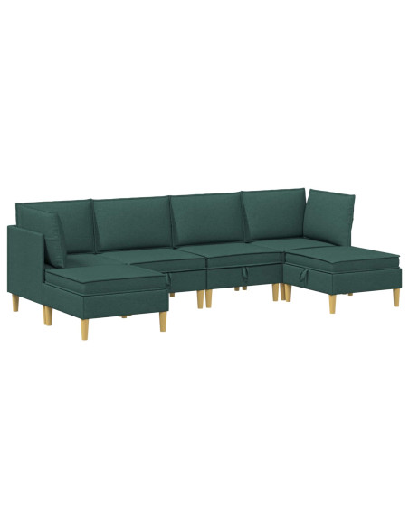 Set di mobili per il soggiorno 6 pcs Verde Scuro Tessuto