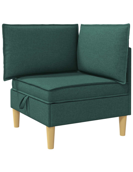 Set di mobili per il soggiorno 6 pcs Verde Scuro Tessuto