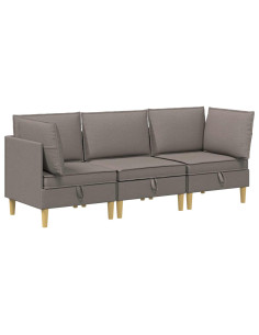 Set di mobili per il soggiorno 3 pcs Tortora Tessuto 2