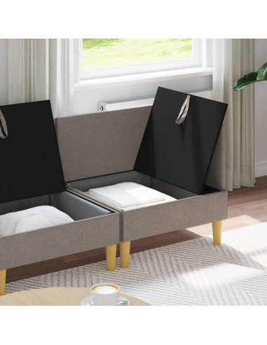 Set di mobili per il soggiorno 3 pcs Tortora Tessuto