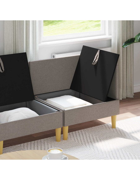Set di mobili per il soggiorno 3 pcs Tortora Tessuto