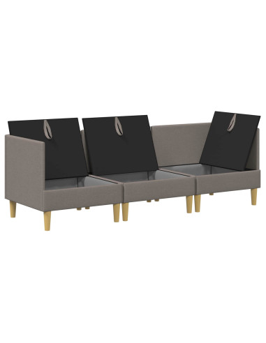 Set di mobili per il soggiorno 3 pcs Tortora Tessuto
