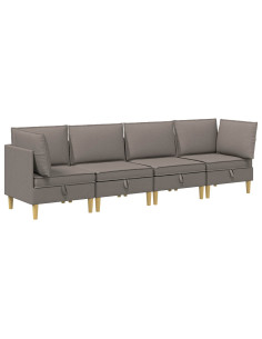 Set di mobili per il soggiorno 4 pcs Tortora Tessuto 2
