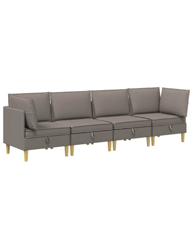 Set di mobili per il soggiorno 4 pcs Tortora Tessuto