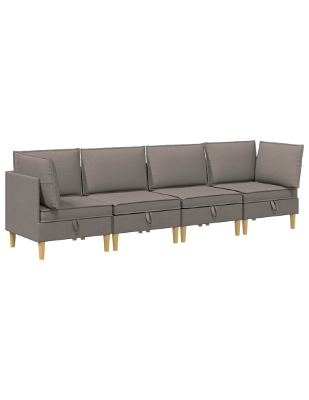 Set di mobili per il soggiorno 4 pcs Tortora Tessuto