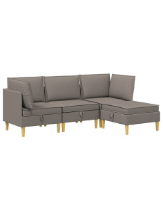 Set di mobili per il soggiorno 4 pcs Tortora Tessuto 2